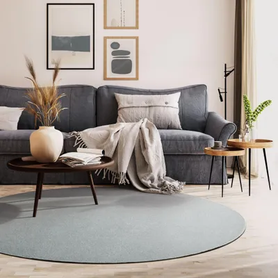 Produktbild von Steffensmeier Kurzflorteppich Cambridge Young | Rund Teppich für das Wohnzimmer, Jugendzimmer in Silber, Größe: Ø 200 cm
