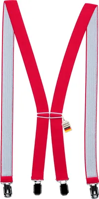 Produktbild von Hosenträger Uni 2,5 cm X-Form mit 4 robusten Clips Damen und Herren (rot)