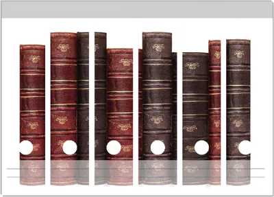 Produktbild von Wallario Ordnerrücken Sticker, selbstklebend für breite Ordner, 6 Stück, Motiv Alte Bücher mit rotem und braunem Ledereinband
