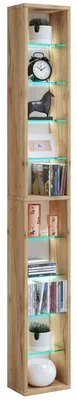 Immagine prodotto di Mensola appesa in legno | Scaffale salvaspazio | Dimensioni: H. 152 x W. 21 x D. 14 cm | Elegante mensola appesa | Scaffale di stoccaggio | Libreria | Mensola da parete - Rasato XL