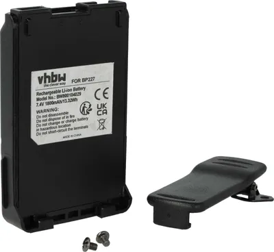 Produktbild von vhbw Akku Ersatz für Icom BP-274 für Funkgerät, Walkie Talkie (1800 mAh, 7,4 V, Li-Ion) + Gürtelclip
