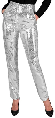 Productafbeelding van W WIDMANN MILANO - Feestkleding - Broek met pailletten voor dames - Zilver