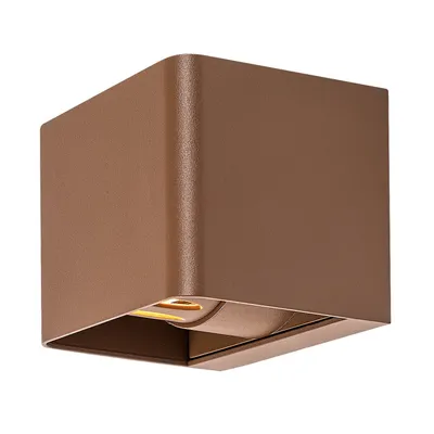 Zdjęcie produktu dla Kinkiet zewnętrzny LED HALLSTATT brązowy 10W Ciepła biel 320lm aluminium wym:8x10x8cm IP54 Rabalux