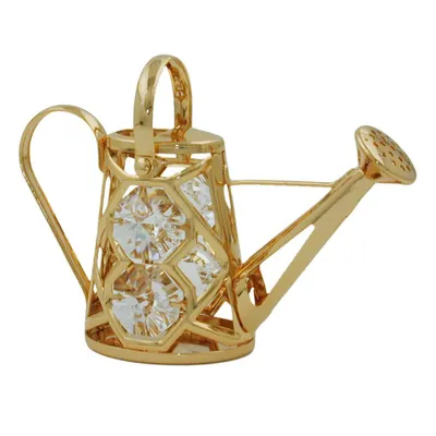 Produktbild von Tischdekoration Gießkanne 58x80mm mit Glas-Steinen gold 58x80mm
