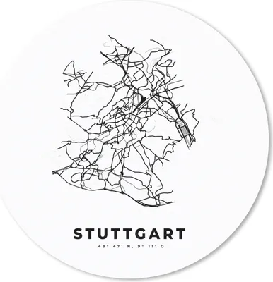 Produktbild von MuchoWow® Mauspad Mousepad Stadtplan - Deutschland - Schwarz und weiß - Stuttgart - Karte 30x30 cm - Mousepads - Maus Mat - Pad - Mausunterlage - Tischunterlage - Schreibtischmatten