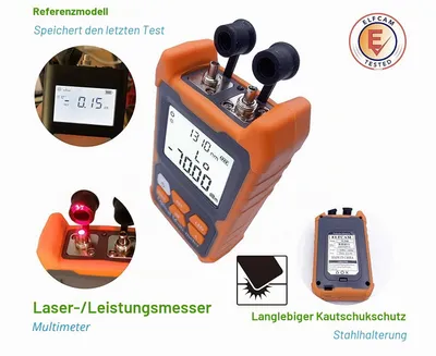 Obrázok produktu pre Optický multimeter Elfcam FTTH E-200 Unique pre terénnych technikov, multimeter pre optické vlákna s integrovaným vizuálnym lokalizátorom porúch (VFL) s výkonom 2 mW