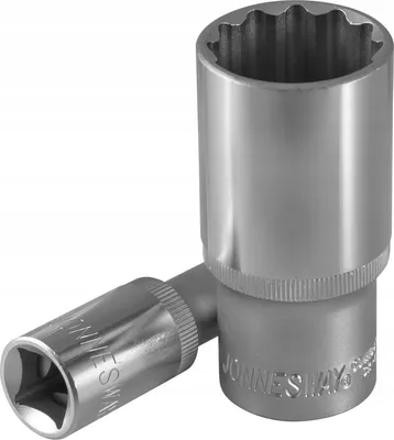 Obrázok produktu pre Nasadka Jonnesway Dvanásťstranný 1/2" nástroj s dĺžkou 32 mm, profesionálny, vysokopevnostný, vyrobený z Cr-Mo ocele, ideálny na náročné mechanické práce a presné obrábanie.