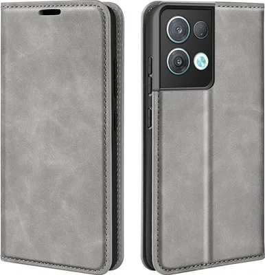 Produktbild von Mobigear Retro Slim  OPPO Reno 8 Pro 5G Hülle Klapphülle Geldbörse - Grau