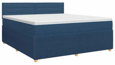 Produktbild von vidaXL Boxspringbett mit Matratze mit Kopfteil Blau 160 x 200 cm Stoff