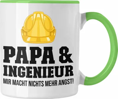Produktbild von Trendation - Ingenieur Papa Tasse Gadget Geschenk Ingeneur Kaffeetasse Geschenkidee (Grün)