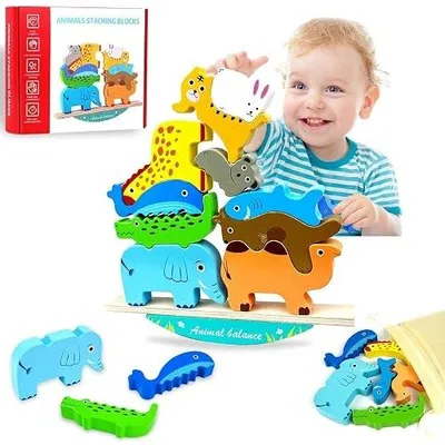 Zdjęcie produktu dla Klocki drewniane dinozaury edukacyjne dla dzieci 1 3 lat montessori