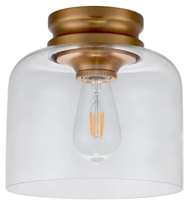 Immagine prodotto di Plafoniera Contemporanea Hounslow Acciaio Ottone Brunito Vetro 1 Luce E27