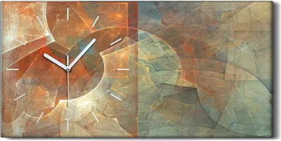 Produktbild von Leinwand Uhr Küche Wohnzimmer Bild Geräuschlos Kunstdruck 60x30 Abstrakte Kunst - weiße Hände