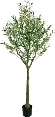 Image de Buxibo Olivier 1,8 mètres - 1224 feuilles - 68 fruits - Plante artificielle - Vert