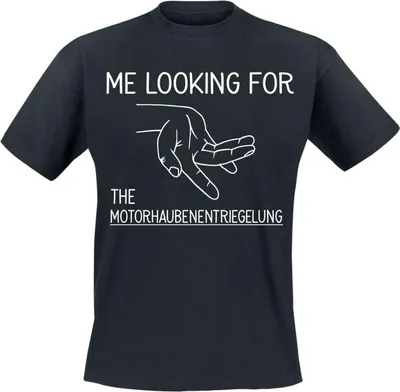 Produktbild von Sprüche T-Shirt Herren Motorhaubenentriegelung schwarz L