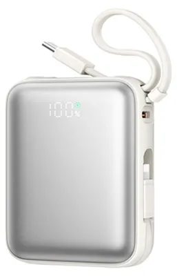 Immagine prodotto di Powerbank Joyroom Jr-Pbf27 10000Mah 22,5W con cavi Usb-C e Lightning integrati - Bianco