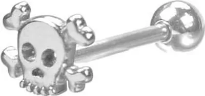 Produktbild von Zungenpiercing Schmuck Stahl 316 Casting Intim Totenkopf