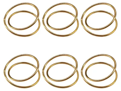 Produktbild von 6/12 goldene Serviettenringe aus Legierung mit Spiraldesign, inklusive Schnallen, für Tischdekoration bei Familienessen, Hochzeiten und Partys