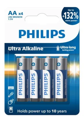 Image de Lot de 4 piles Philips Ultra Alkaline AA LR06