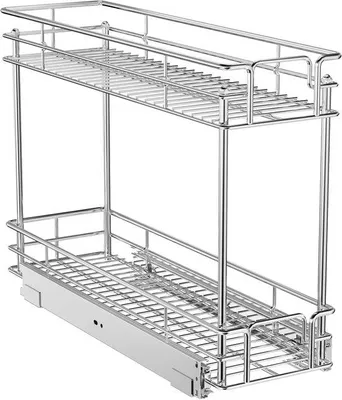 Productafbeelding van Uittrekbaar kruidenrek voor smalle kast - 2-laags uitschuifbare organizer voor keuken