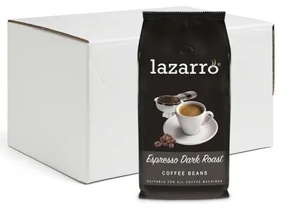 Produktbild von Kaffee lazarro Bohnen dunkel geröstet 1kg | 1 Beutel | 8 Stück