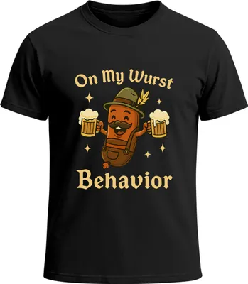 Produktbild von Herren T-Shirt für das On My Wurst Behavior Fun-Shirt Trachtenshirt Bierfest Outfit Statement Spruch Saufen lustig Moonworks®