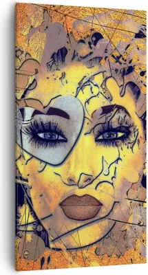 Produktbild von Bild auf Leinwand - Leinwandbild - Gesicht Frau - 55x100cm - Wand Bild - Wanddeko - Wandbilder - Leinwanddruck - Bilder - Kunstdruck - Wanddekoration - Leinwand bilder - Wandkunst - PA55x100-3513