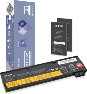 Zdjęcie produktu dla Mitsu Battery for Lenovo T440, X240 4400 mAh (48 Wh) 10.8 - 11.1 Volt