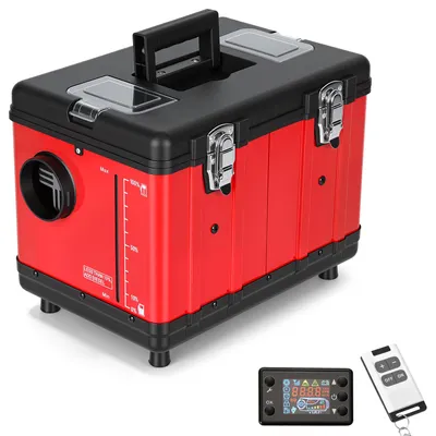 Image de Peviasot : Chauffage d'appoint diesel de 5 kW, 12/24 V DC, 220-240V AC. Chauffage d'appoint diesel portable, chauffage d'air de 5 litres, avec télécommande LCD, pour camping-cars, véhicules de loisirs, camions