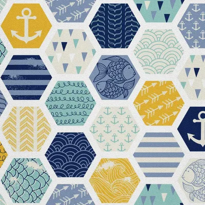 Obrázok produktu pre Vonkajšia dekorácia OXFORD - Geometrický námorný motív