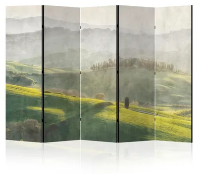 Produktbild von LUMASOUL Paravent einseitiger - Paravent Raumteiler Innen - 225x172 cm Motiv Natur Skandinavisch Grün