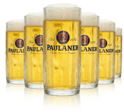 Produktbild von 6x Paulaner Bier Glas 0,3l Krug Pils Seidel Sahm Henkel Gläser Humpen Krüge Beer