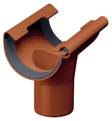 Produktbild von INEFA Ablaufstutzen halbrund, PVC NW125/DN100 Braun Einhangstutzen Dachrinnenzubehör, einfache Steckmontage, Germany