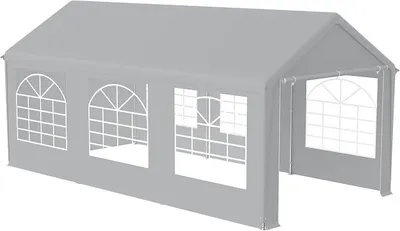 Produktbild von Partyzelt Pavillon 3x6m Metallpavillon Gartenpavillon mit Seitenteilen Wasserdicht Gartenzelt Pergola für Party, Marktstand, Garten Outdoor Camping, Grau