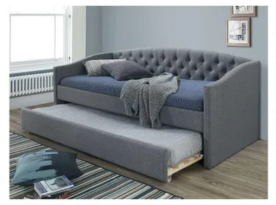 Image de Lit Alessia - L 214 x l 100 cm - Gris