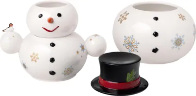 Produktbild von Villeroy & Boch – Christmas Toy's Keksdose 3 teilig "Schneemann" Weiß, Gebäckdose, Aufbewahrungsdose, Vorratsdose, Süßigkeiten Aufbewahrung, Porzellan