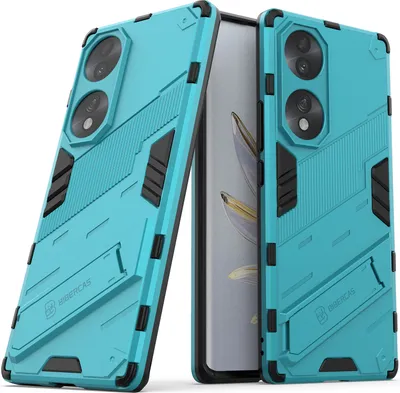 Produktbild von Armor Hülle für Honor 70, Hybrid PC TPU Bumper Stoßfestes Schutzhülle mit Standfunktion Blau