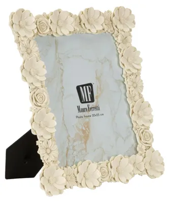 Produktbild von Mauro Ferretti Bilderrahmen mit Reliefblumen Creme 20 x 25 cm
