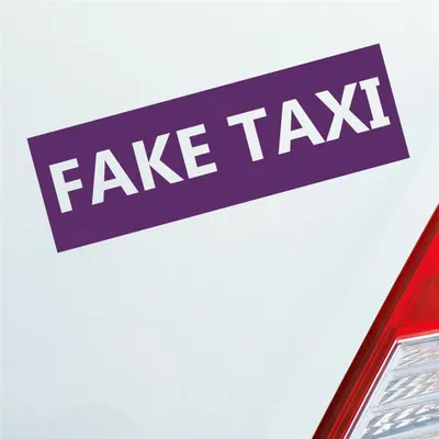 Produktbild von Auto Aufkleber Fake Taxi Car Schriftzug 19x6 cm Lila Sticker Heckscheibenaufkleber