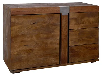 Immagine prodotto di MASSIVMOEBEL24 | credenza in legno di Mango 115x45x75 marrone laccato AMSTERDAM #09