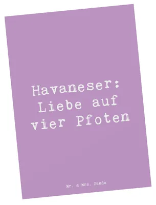 Produktbild von Mr. & Mrs. Panda Grußkarte Spruch Havaneser Liebe - Lavendeltraum - Geschenk, Hundeliebhaber, Erziehung, Hunderassen, Hunderasse, Postkarten, Pflege, Freunde, einzelkarte