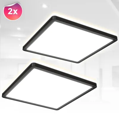 Obrázek produktu pro 2x LED stropní svítidlo panelové nepřímé ultraploché stropní světlo obývací pokoj chodba černá