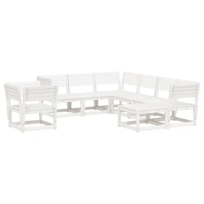Produktbild von 8-tlg. Garten-Lounge-Set Weiß Massivholz Kiefer