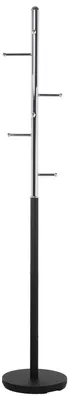 Image de Porte-manteau en métal, chromé et noir, diamètre 31 cm, hauteur 172 cm