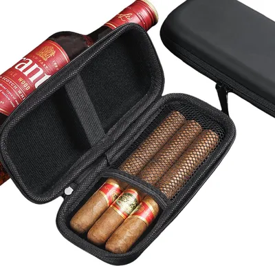 Image de INF Étui de voyage portable pour cigares - Contient jusqu'à 6 cigares, EVA