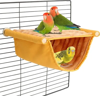 Produktbild von Winter Warmes Vogelnest Etagenbett, Hängende Hängematte Kuschelhütte Papageienhaus Zelt Spielzeug Vogelkäfig Sitzstange für Sittich Wellensittiche Kakadus Unzertrennliche Kakadu Fink