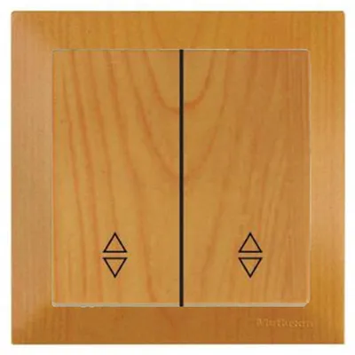 Produktbild von 2-fach Wechselschalter Eiche Holzoptik – Rahmen Set – Unterputz – Candela