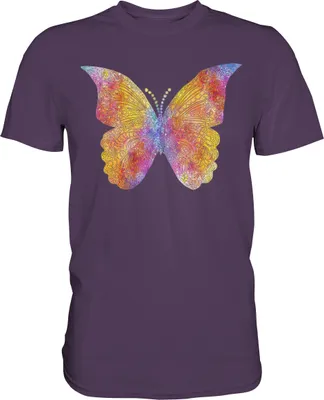 Produktbild von Farbenfroher Schmetterling T-Shirt – Urban Purple / XL