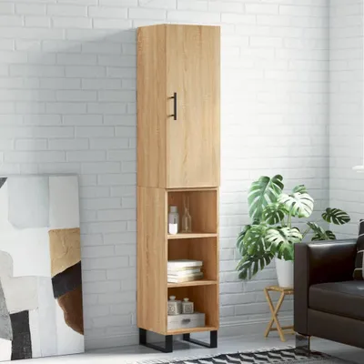 Produktbild von vidaXL Highboard Sonoma-Eiche 34,5x34x180 cm Holzwerkstoff