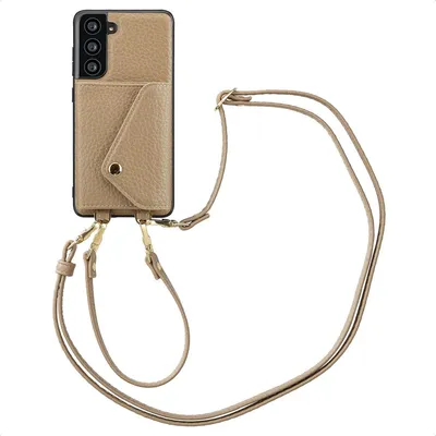 Image de Selencia Sera étui de téléphone avec cordon et porte-cartes pour le Samsung Galaxy S21 FE - Taupe